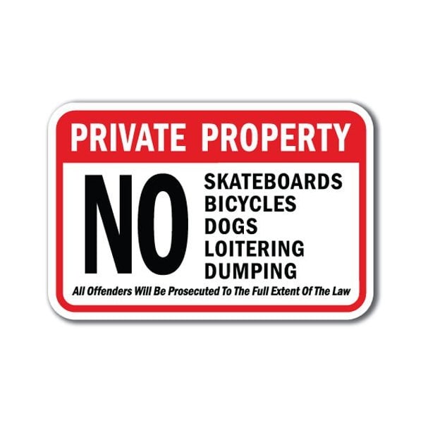 Signmission Safety Sign, 12 in Height, Aluminum, Private Prop - No Dogs A-1218 Private Prop - No Dogs - main